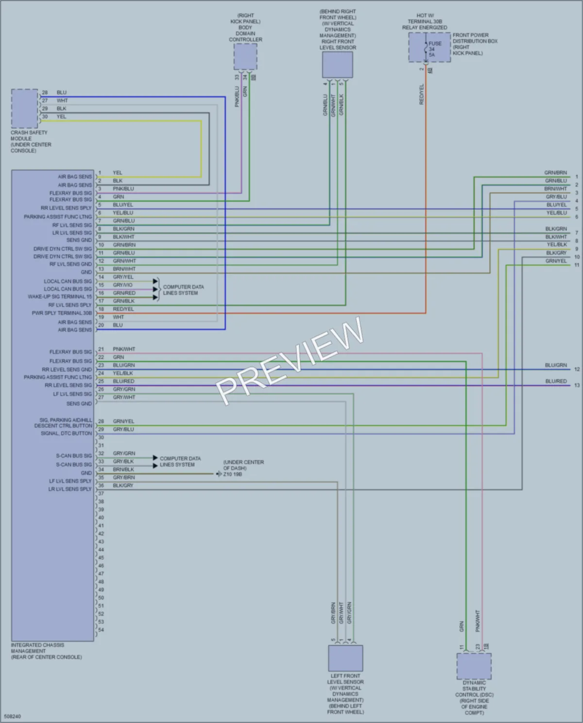 2016 BMW X5 Electronic Suspension wiring diagram preview