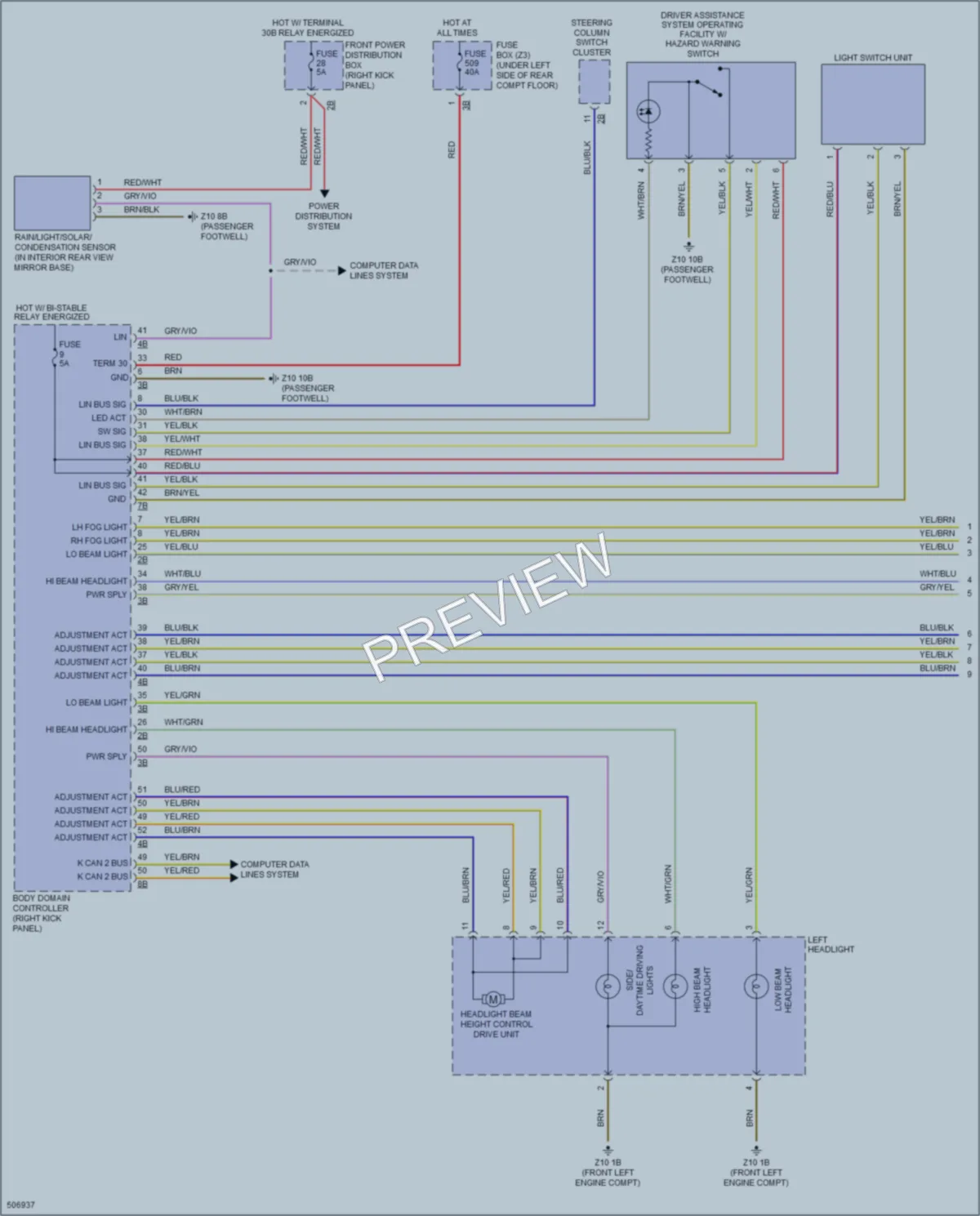 2016 BMW X5 Headlights wiring diagram preview