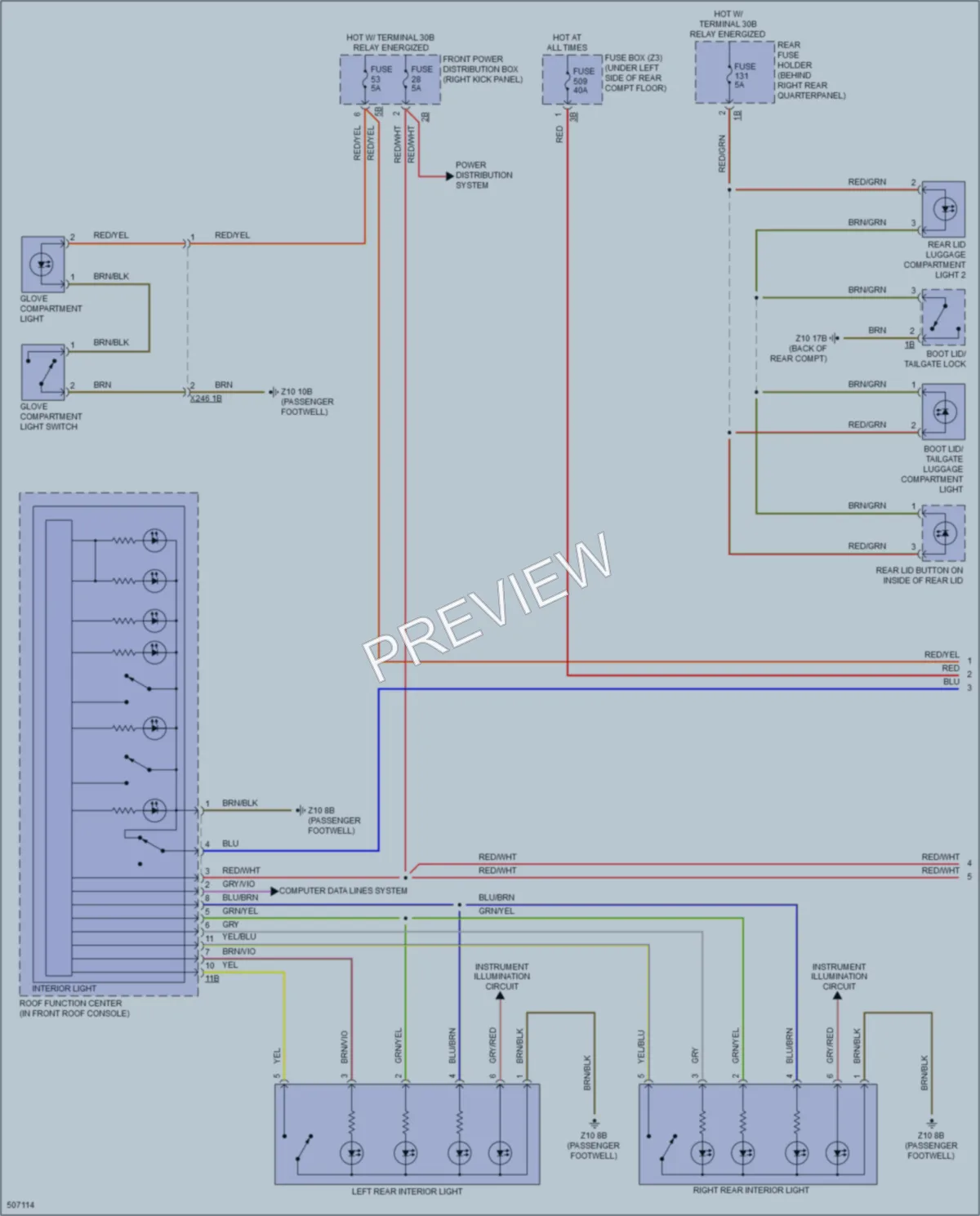 2016 BMW X5 Interior Lights wiring diagram preview