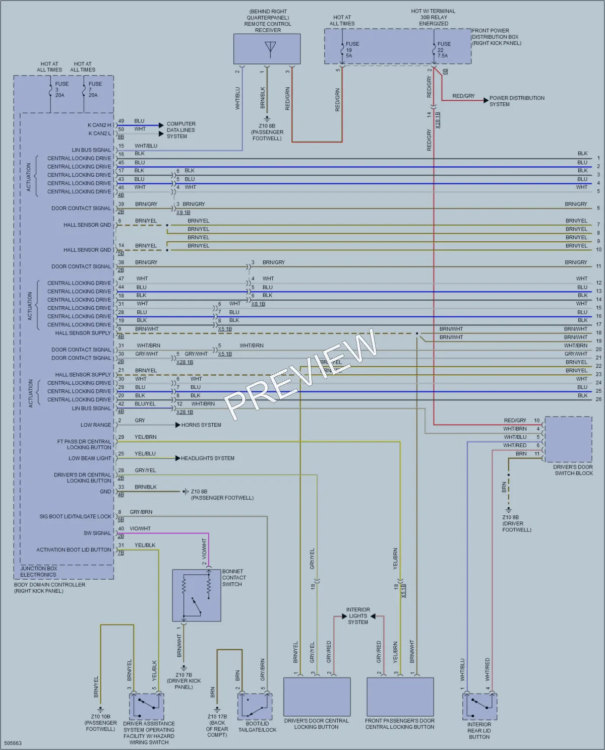 2016 BMW X5 Power Door Locks wiring diagram preview