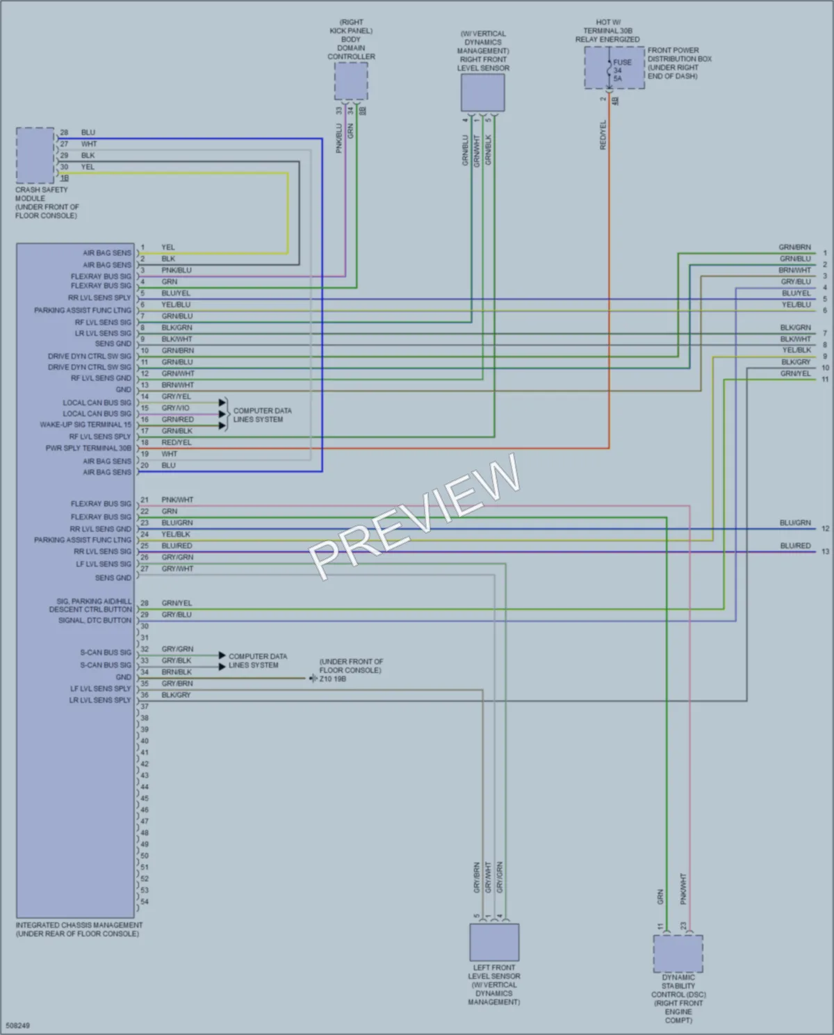 2016 BMW X6 Electronic Suspension wiring diagram preview