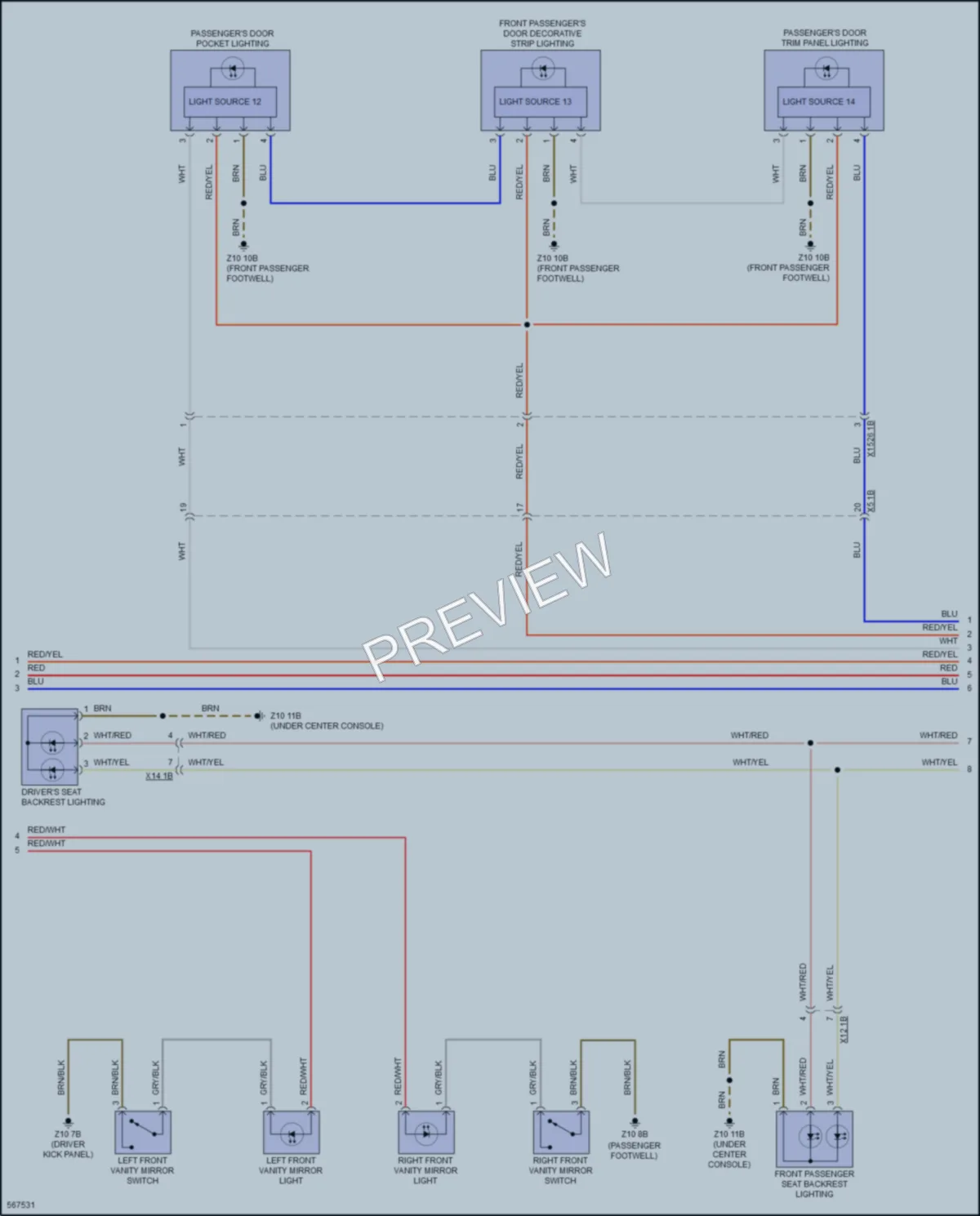 2016 BMW X6M Interior Lights wiring diagram preview