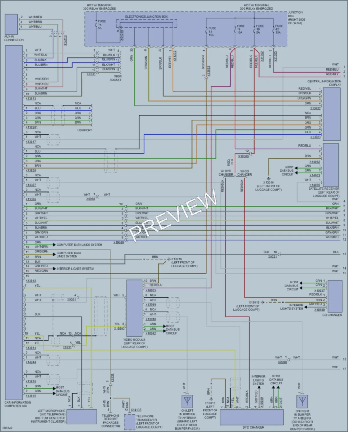 2016 BMW Z4 Navigation wiring diagram preview