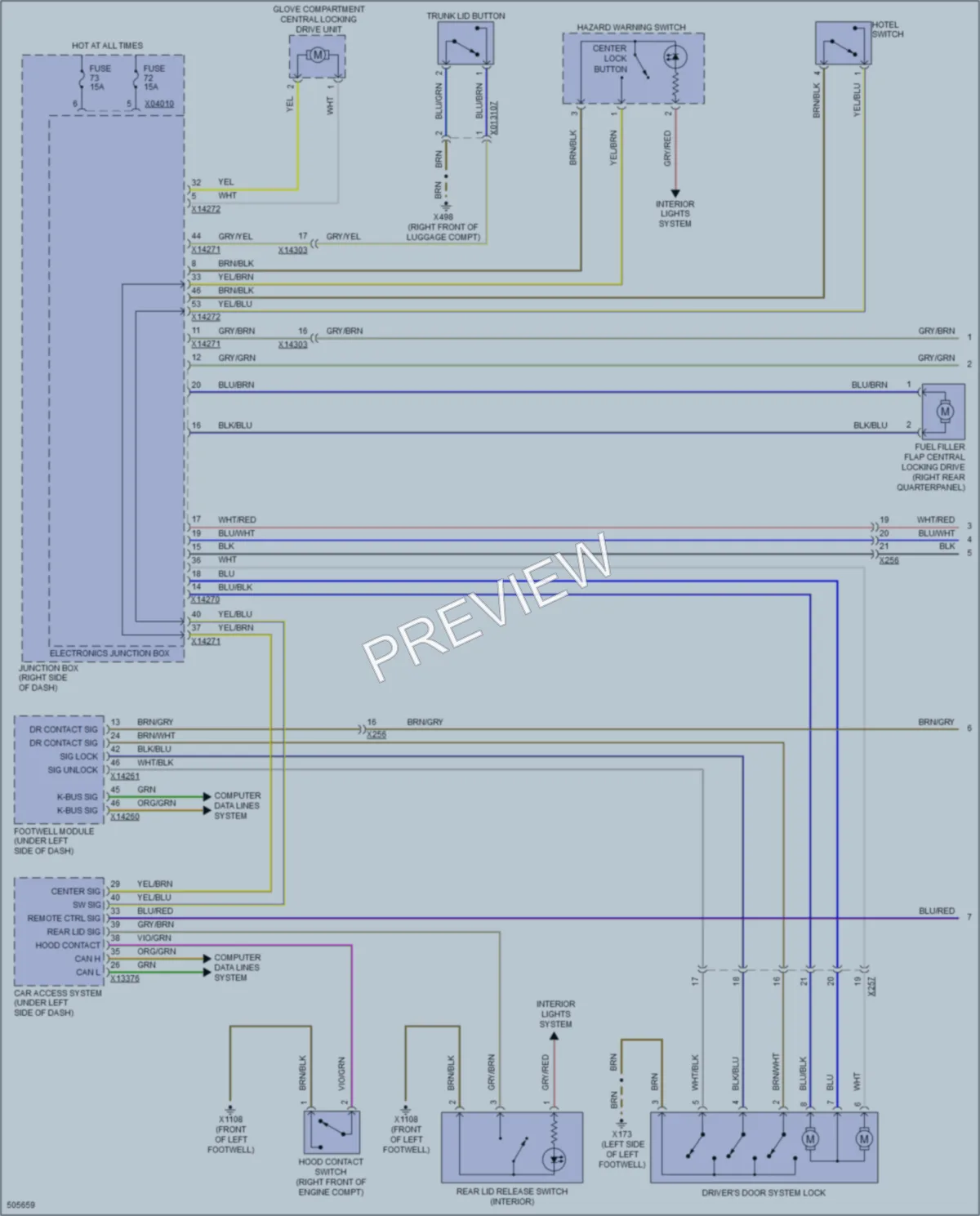 2016 BMW Z4 Power Door Locks wiring diagram preview