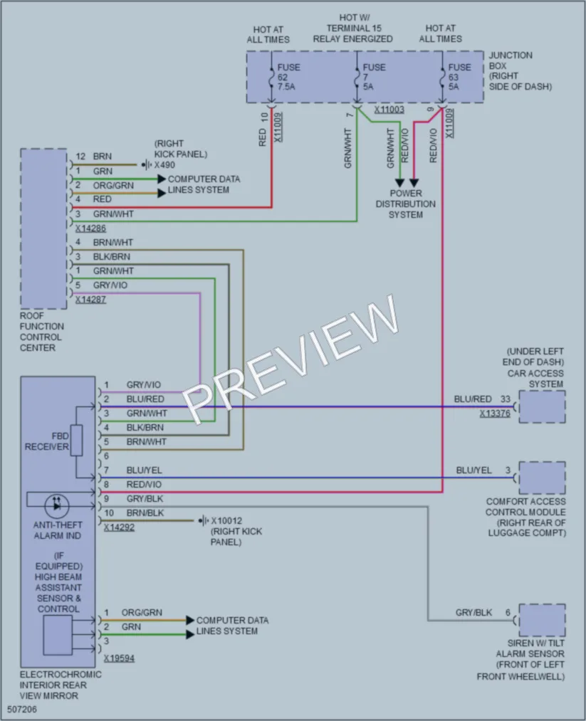 2016 BMW Z4 Power Mirrors wiring diagram preview