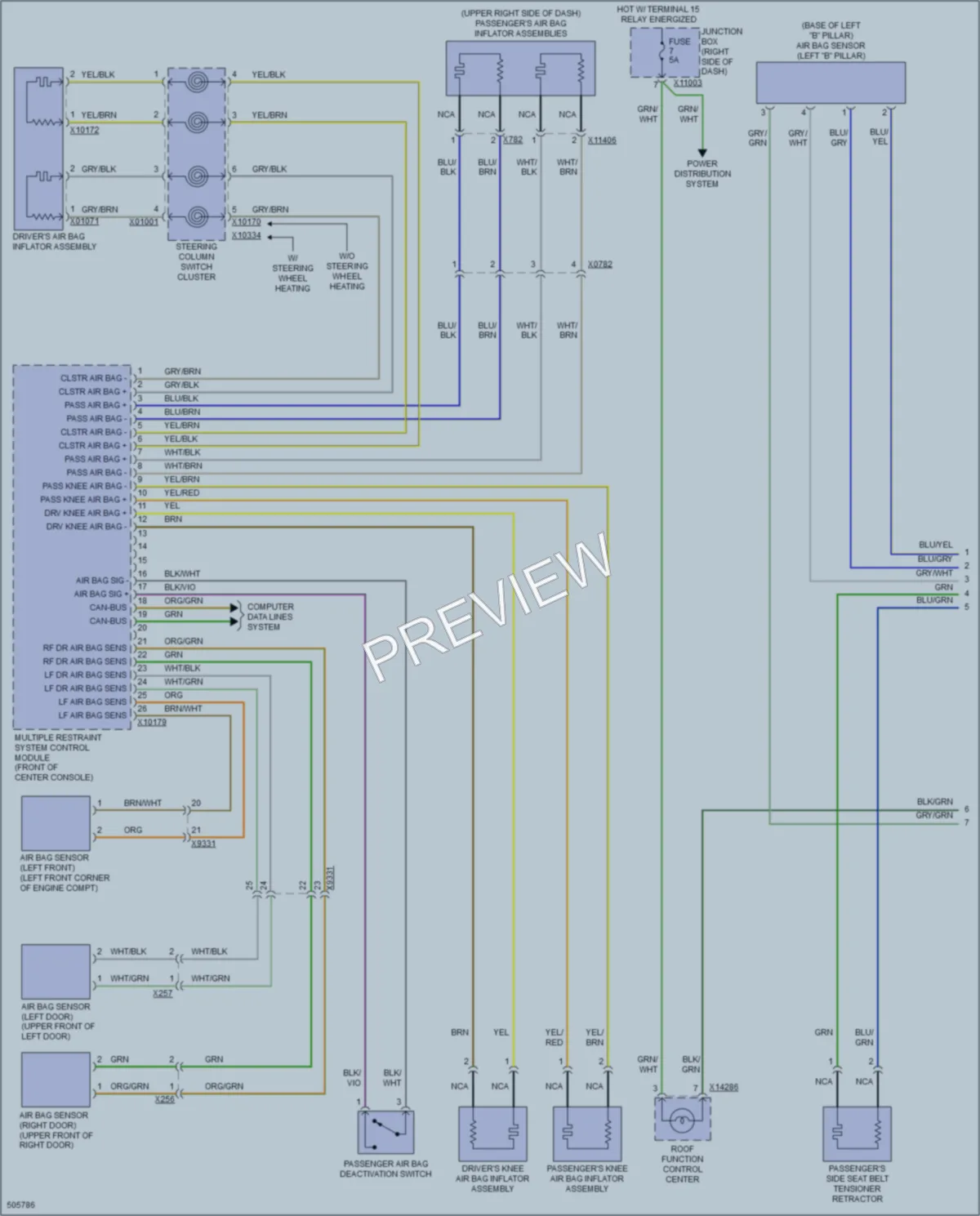 2016 BMW Z4 Supplemental Restraints wiring diagram preview