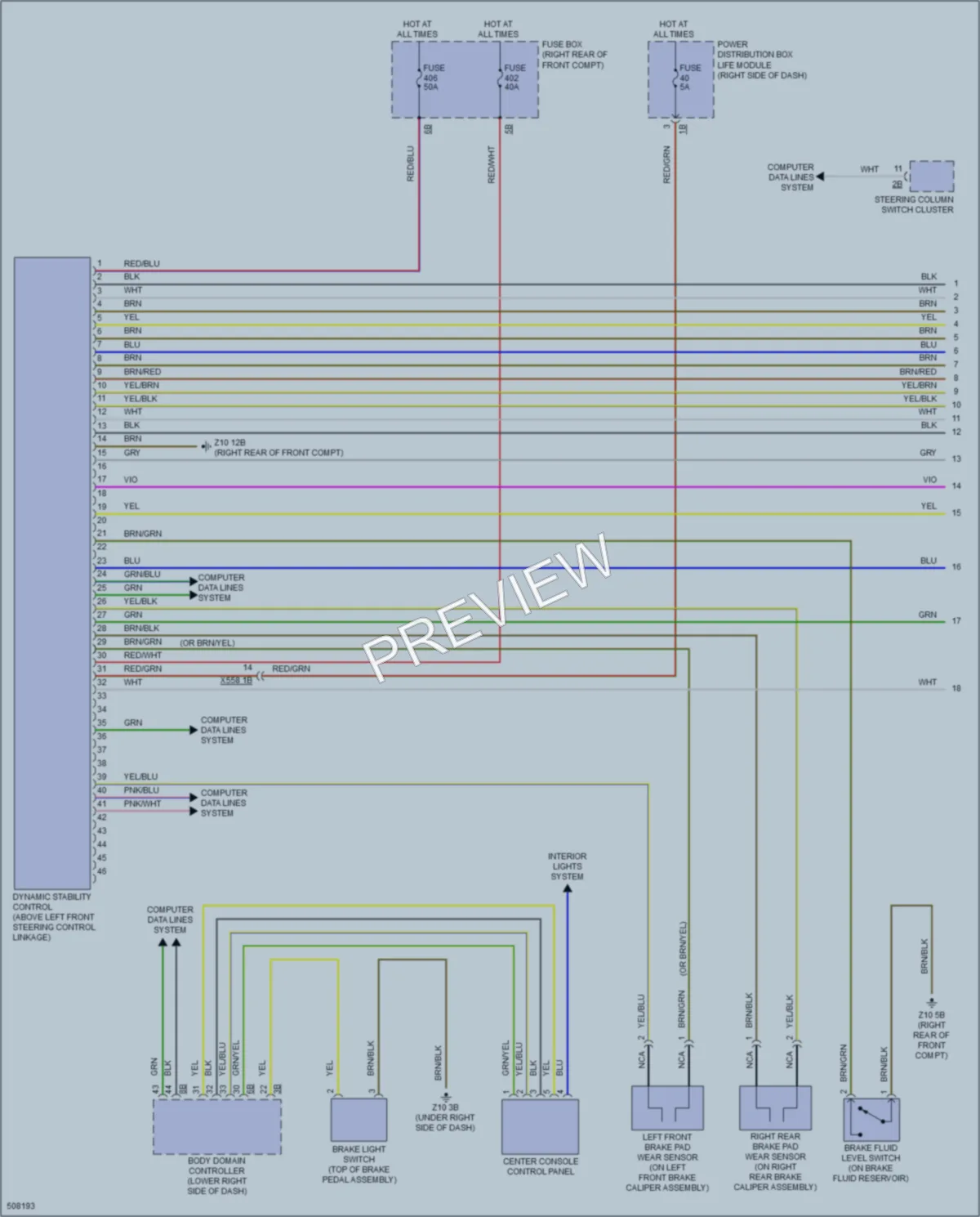 2016 BMW i3 Anti Lock Brakes wiring diagram preview