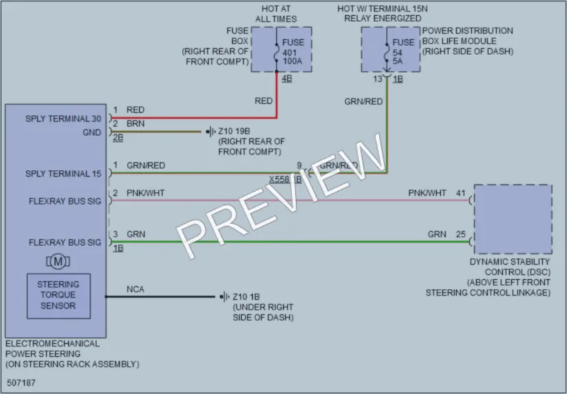 2016 BMW i3 Electronic Power Steering wiring diagram preview