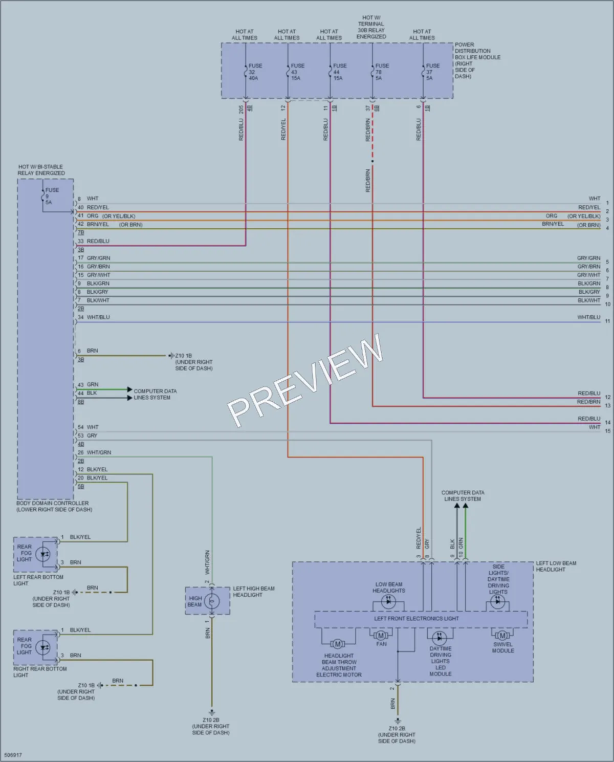 2016 BMW i3 Headlights wiring diagram preview