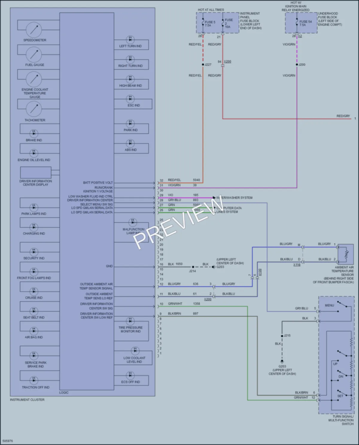 2016 Buick Cascada Instrument Cluster wiring diagram preview