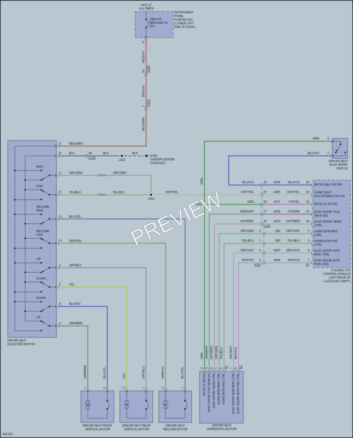 2016 Buick Cascada Power Seats wiring diagram preview