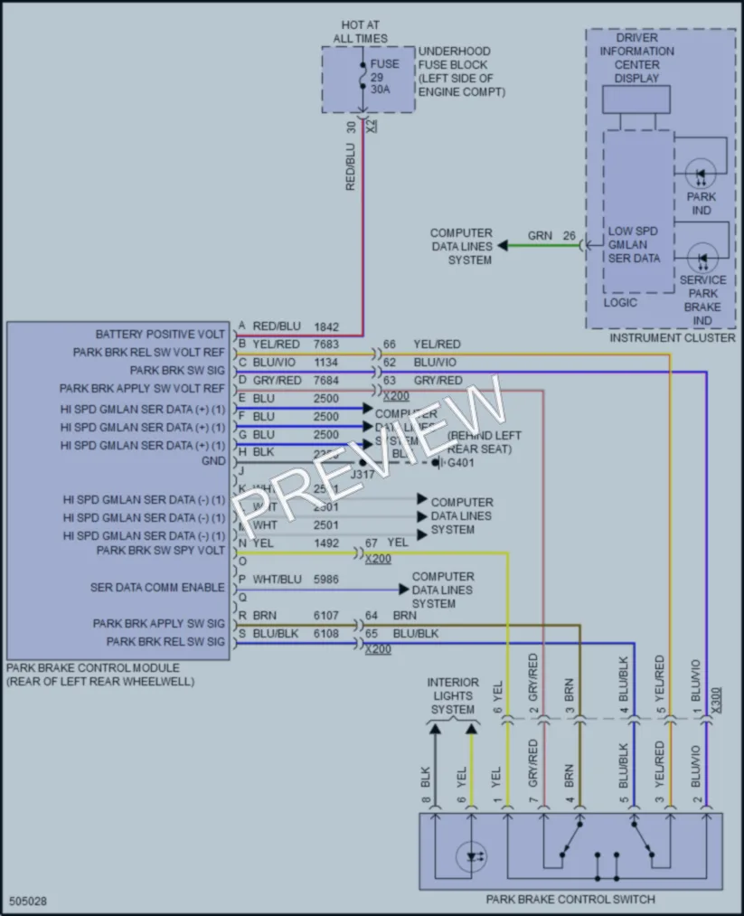 2016 Buick Cascada Shift Interlock wiring diagram preview