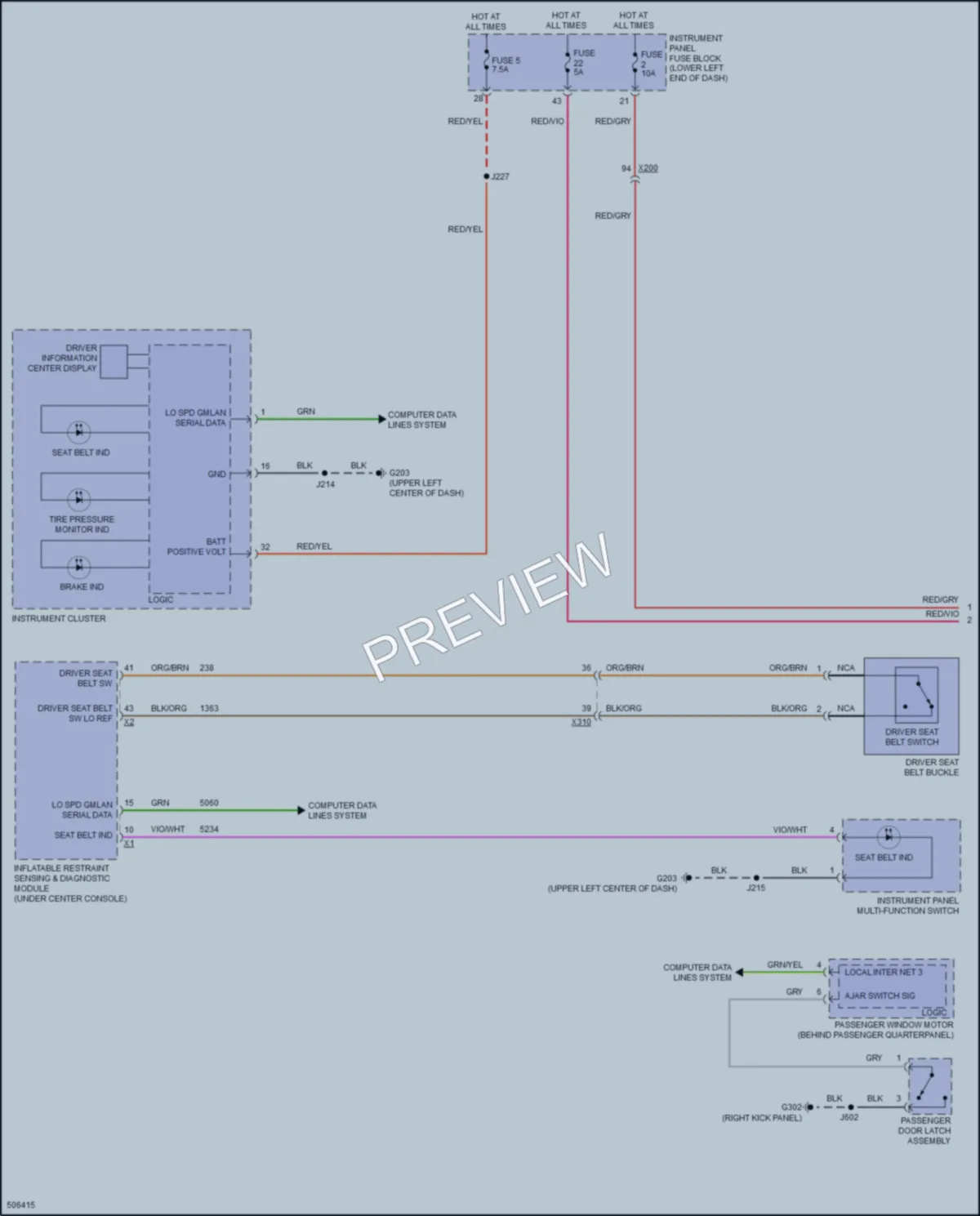 2016 Buick Cascada Warning Systems wiring diagram preview