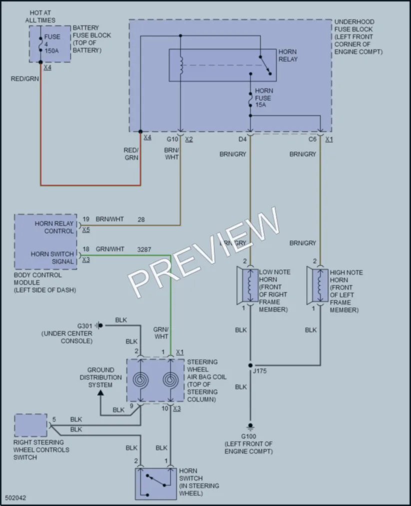 2016 Buick Encore Horn wiring diagram preview