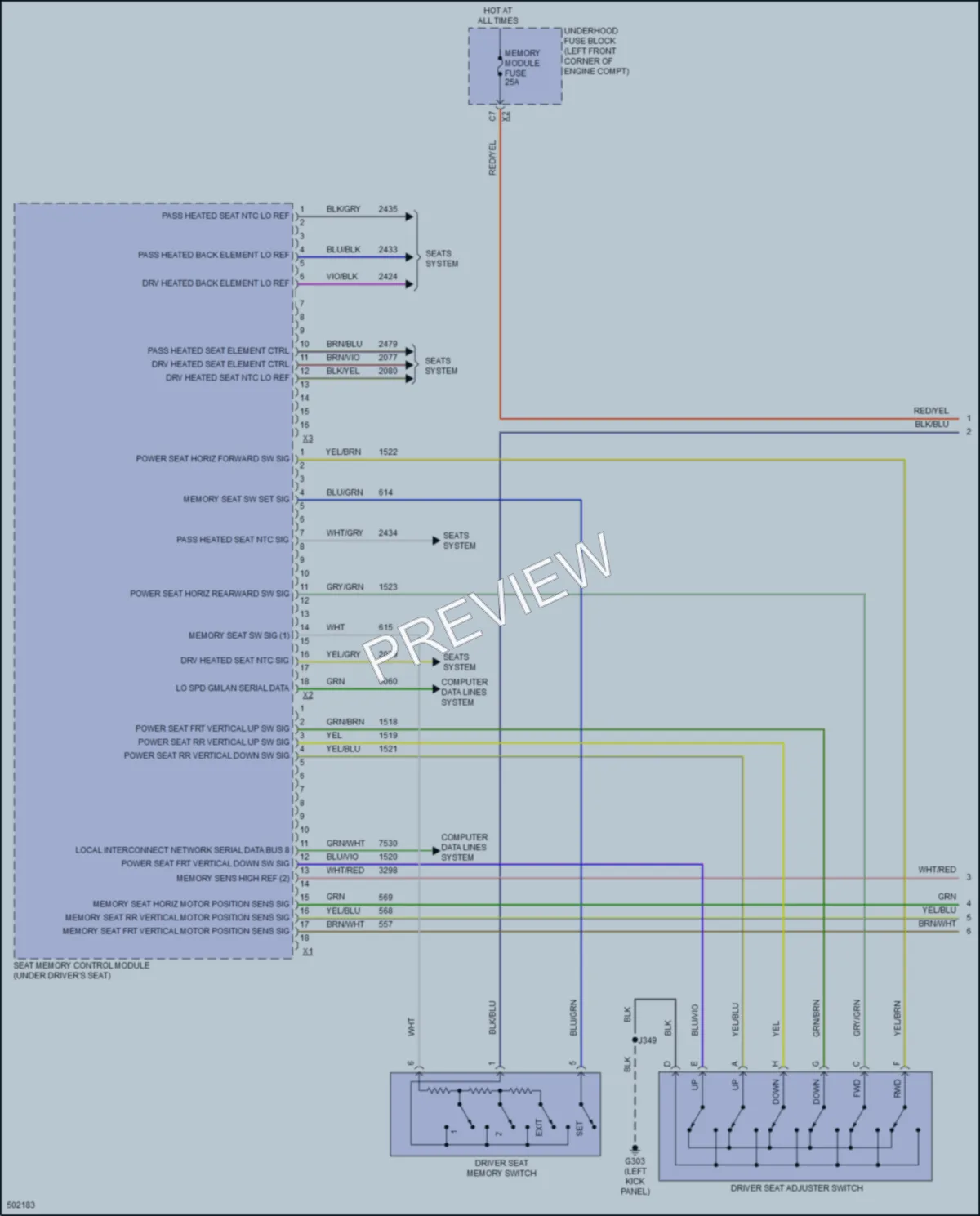 2016 Buick Encore Memory Systems wiring diagram preview