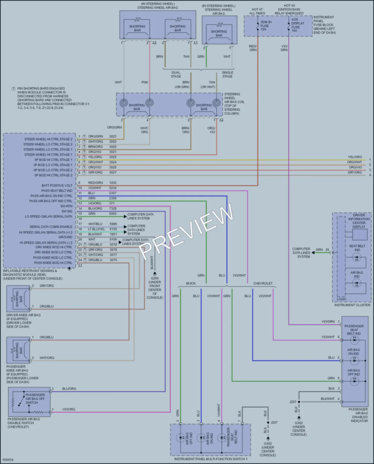 2016 Buick Encore Supplemental Restraints wiring diagram preview