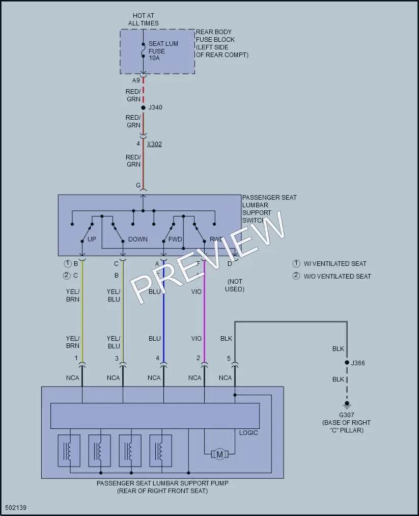 2016 Buick Envision Power Seats wiring diagram preview