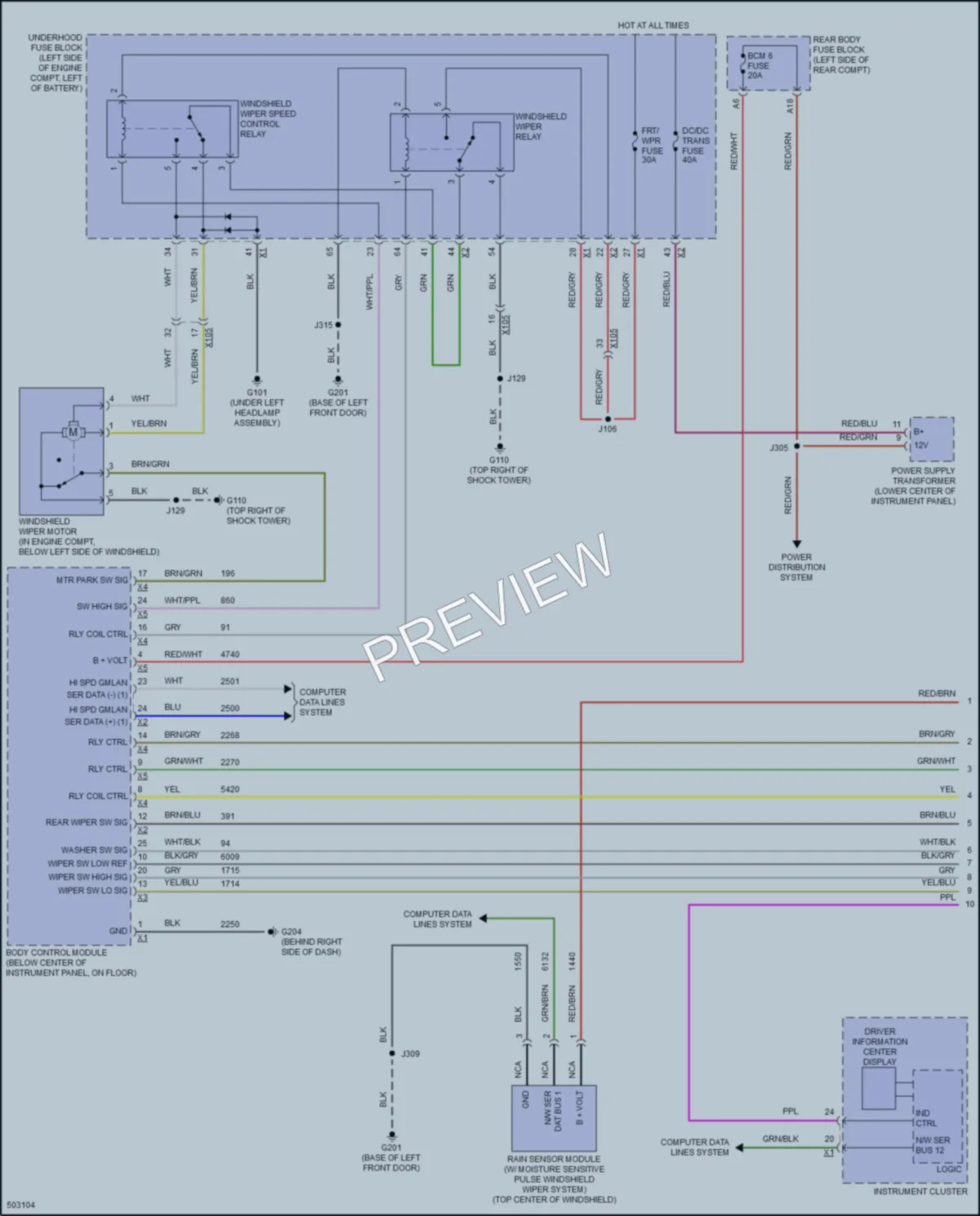 2016 Buick Envision Wiper Washer wiring diagram preview