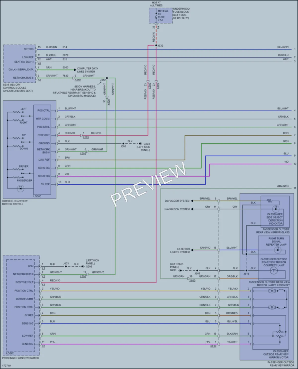 2016 Buick LaCrosse Memory Systems wiring diagram preview