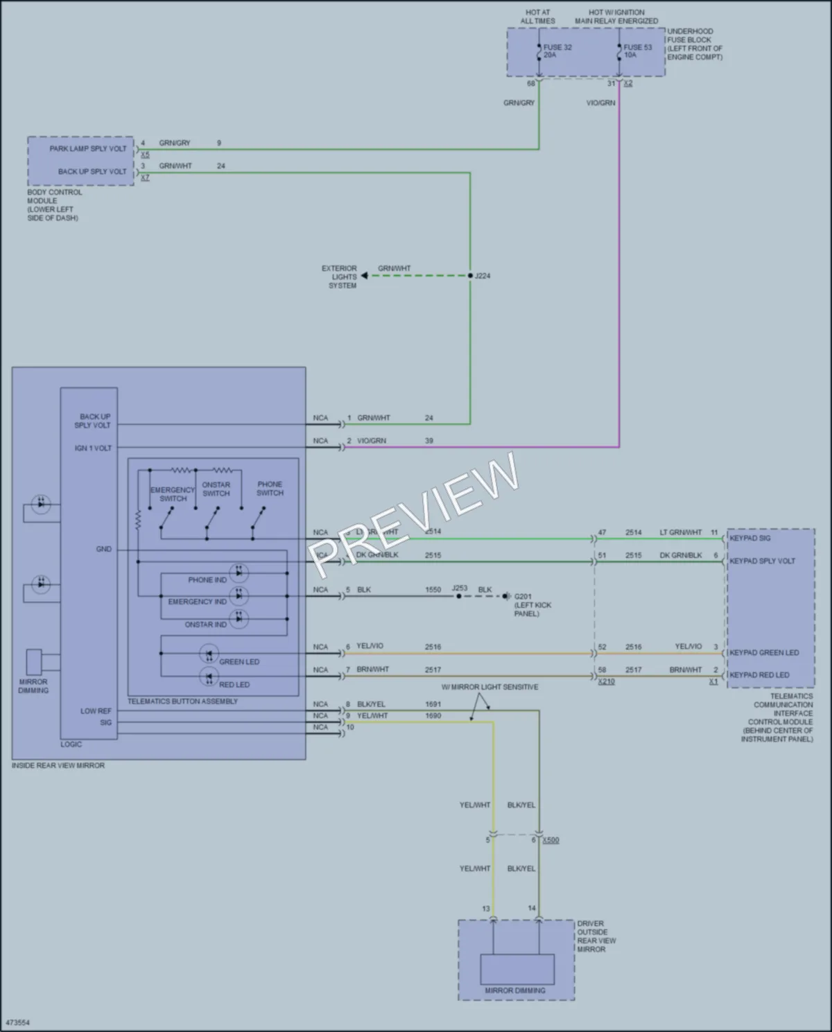 2016 Buick Regal Power Mirrors wiring diagram preview