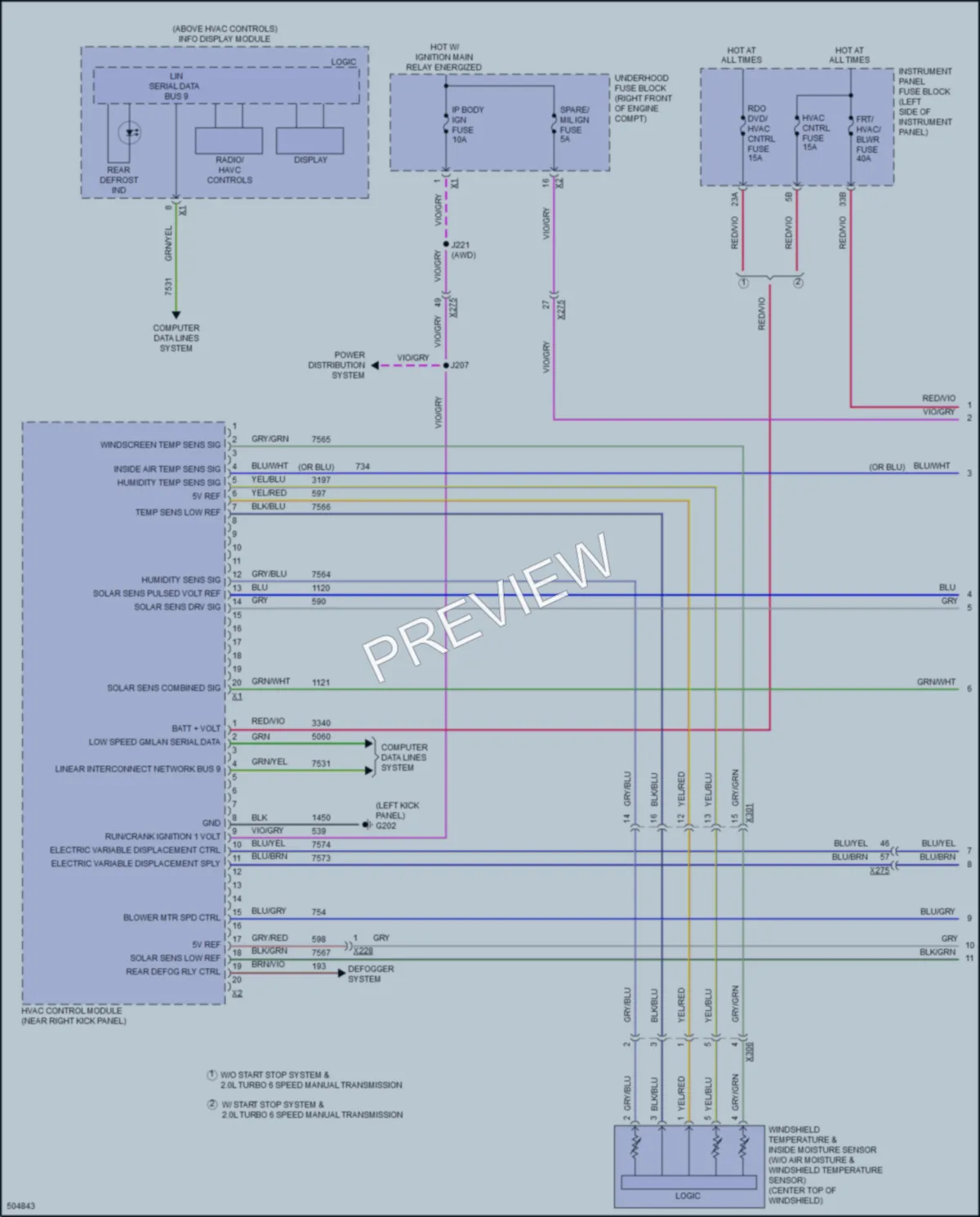 2016 Cadillac ATS Air Conditioning wiring diagram preview