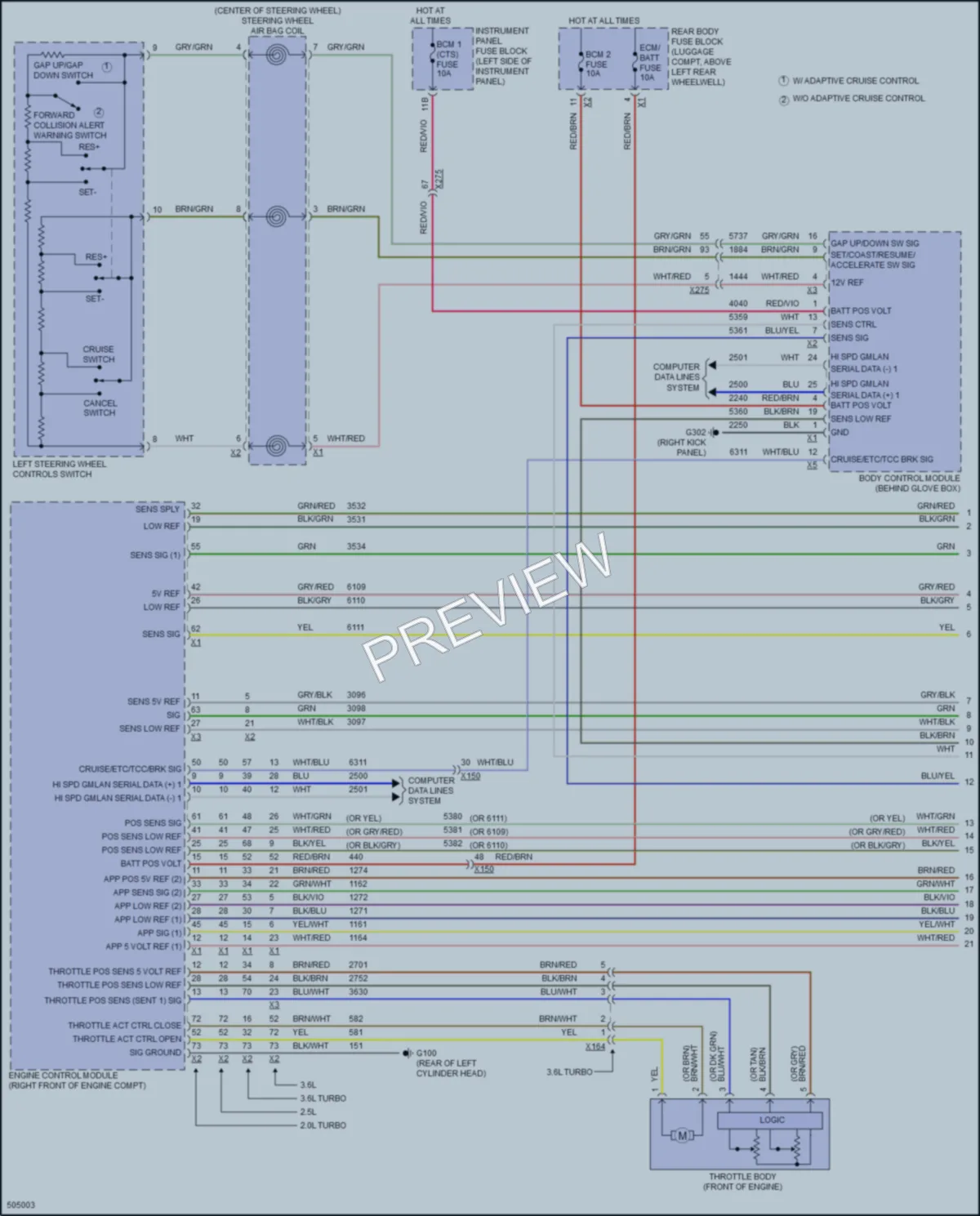 2016 Cadillac ATS Cruise Control wiring diagram preview