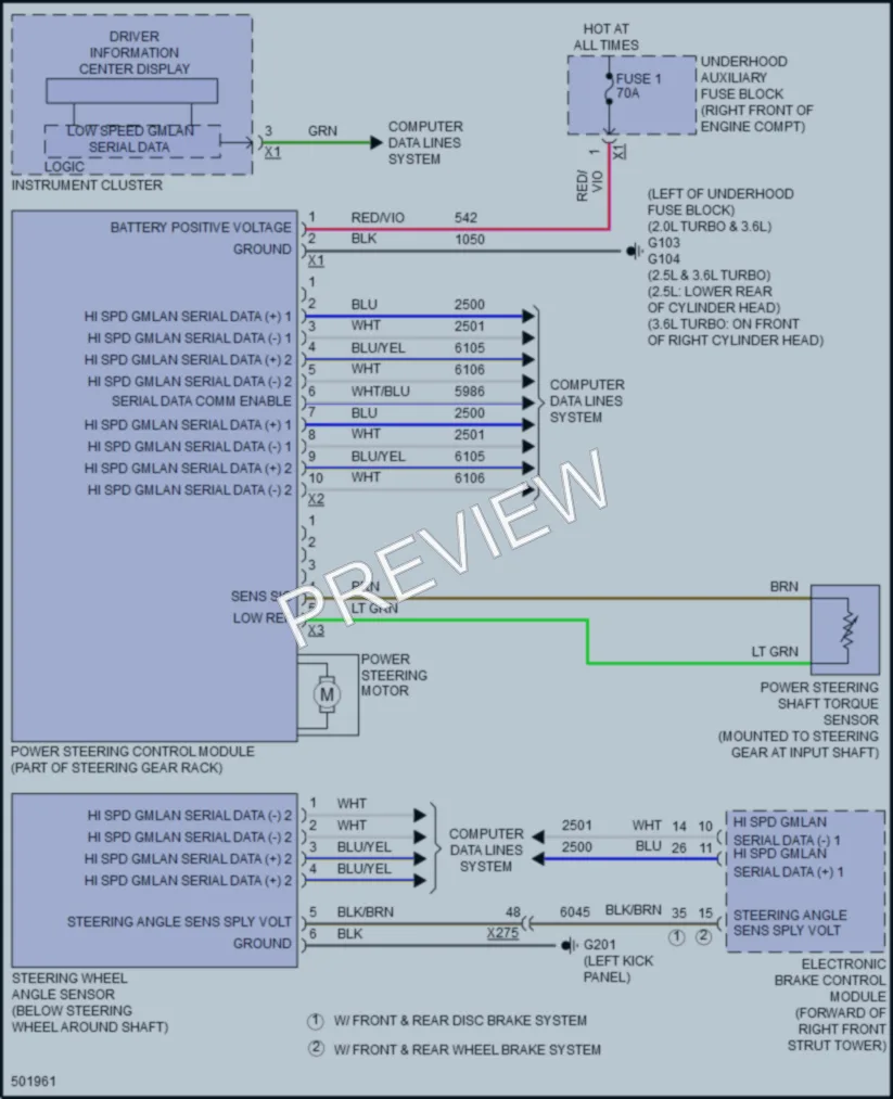 2016 Cadillac ATS Electronic Power Steering wiring diagram preview