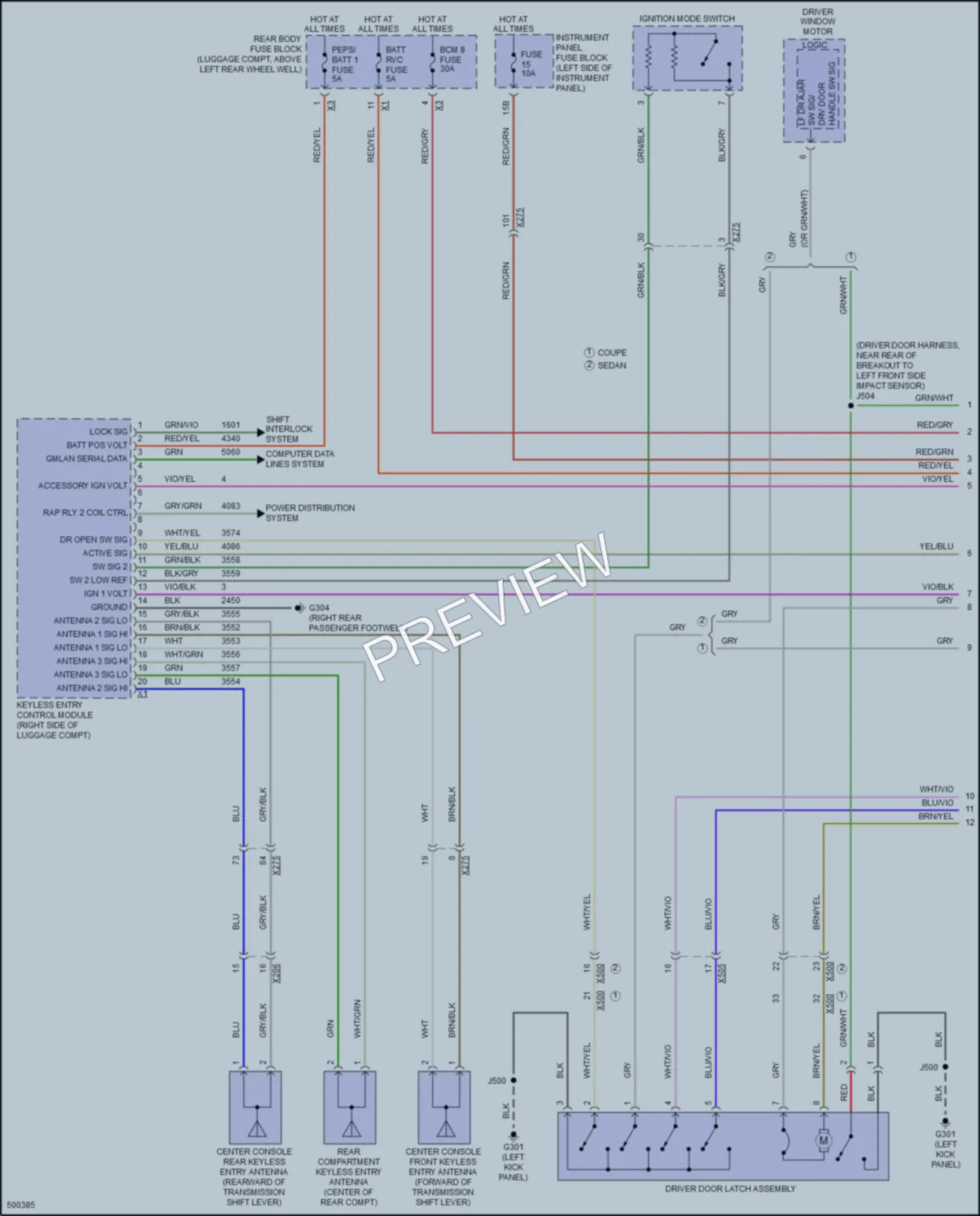 2016 Cadillac ATS Power Door Locks wiring diagram preview