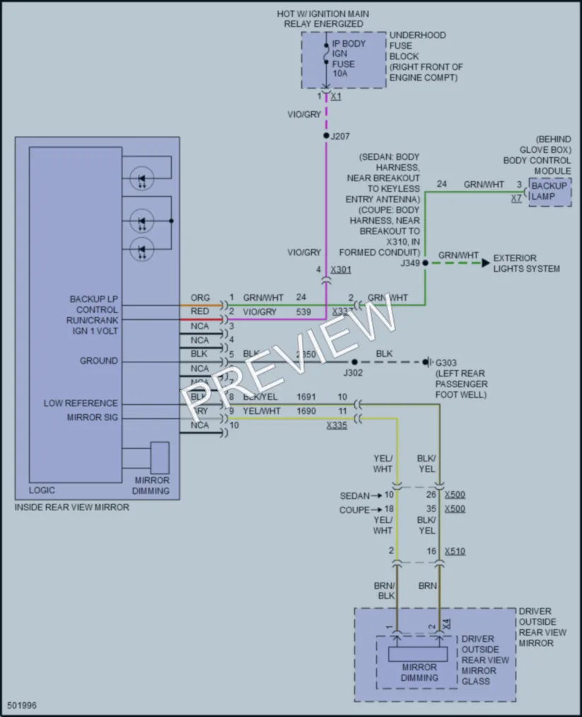 2016 Cadillac ATS Power Mirrors wiring diagram preview