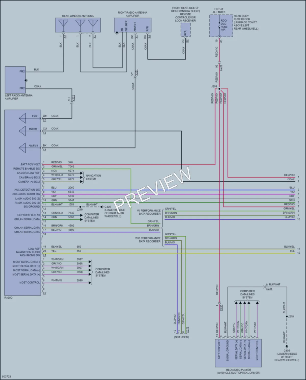 2016 Cadillac ATS Radio wiring diagram preview