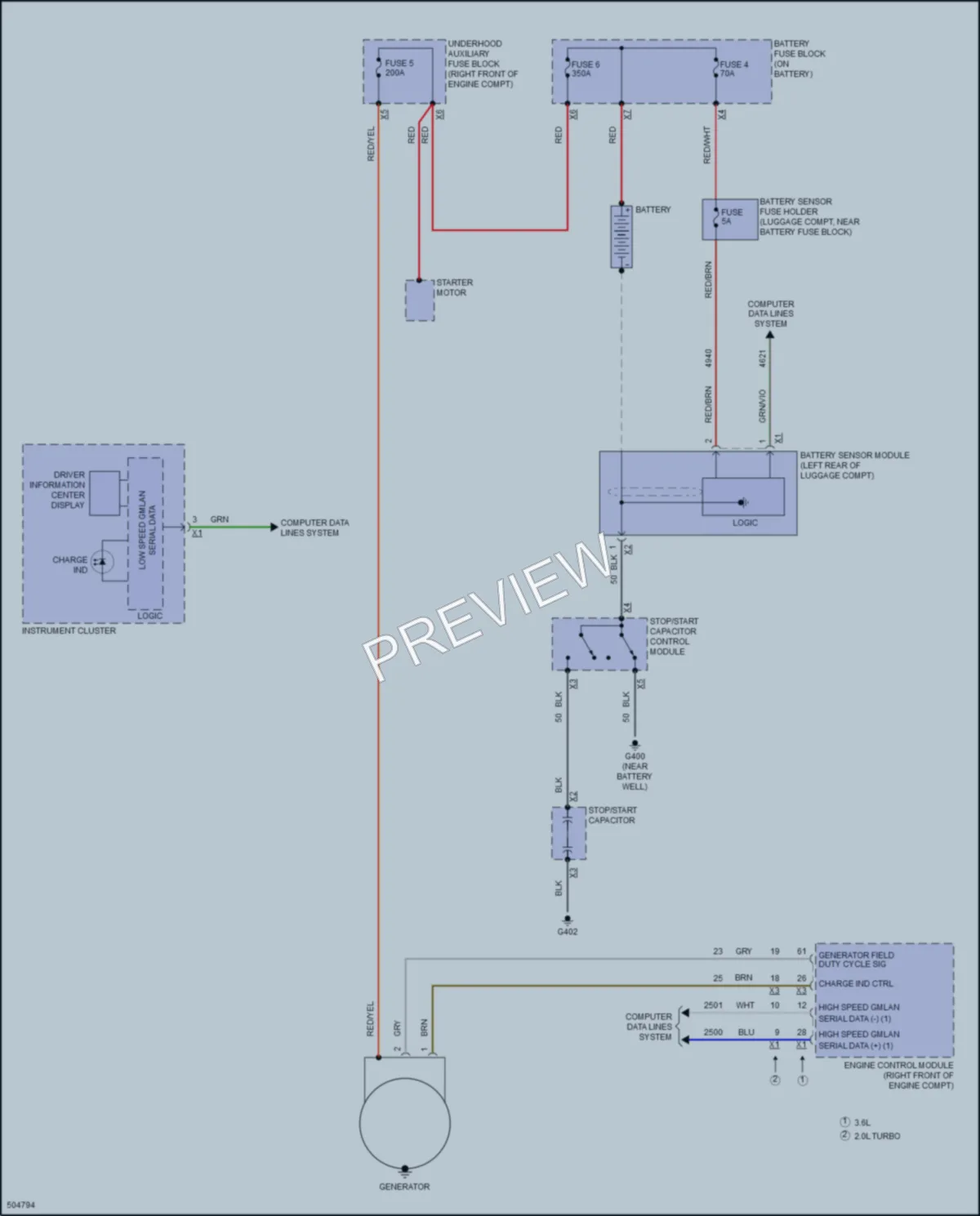 2016 Cadillac ATS Starting Charging wiring diagram preview