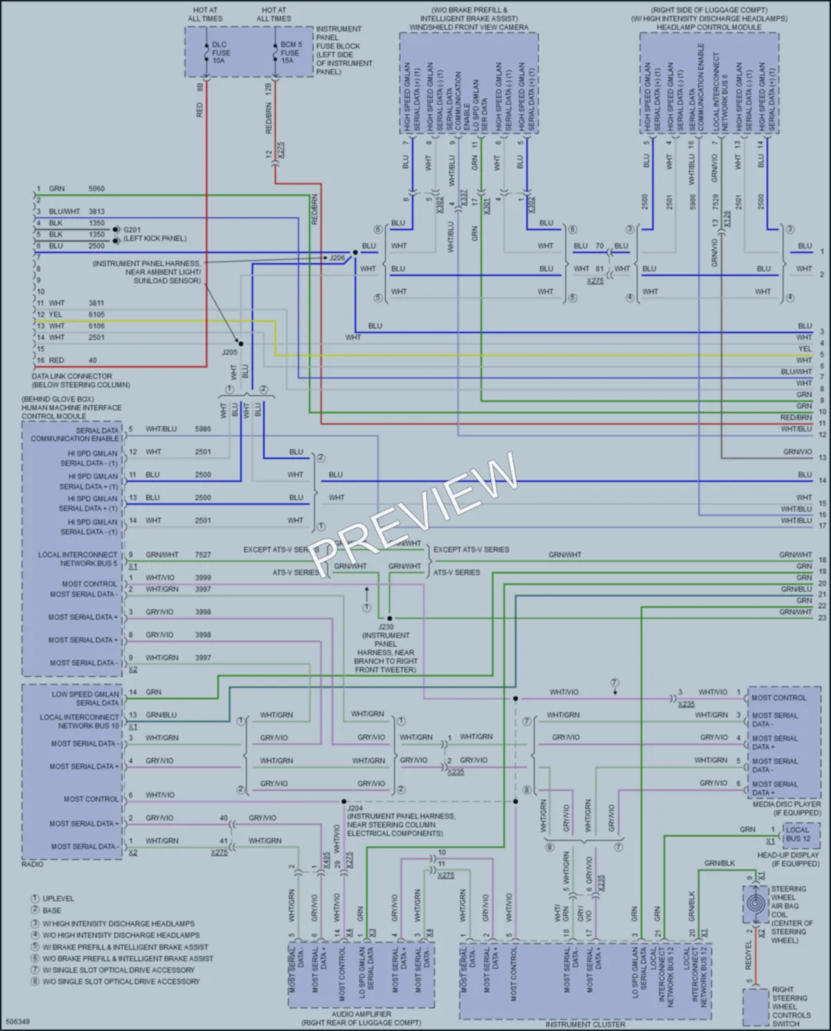 2016 Cadillac ATSV Computer Data Lines wiring diagram preview