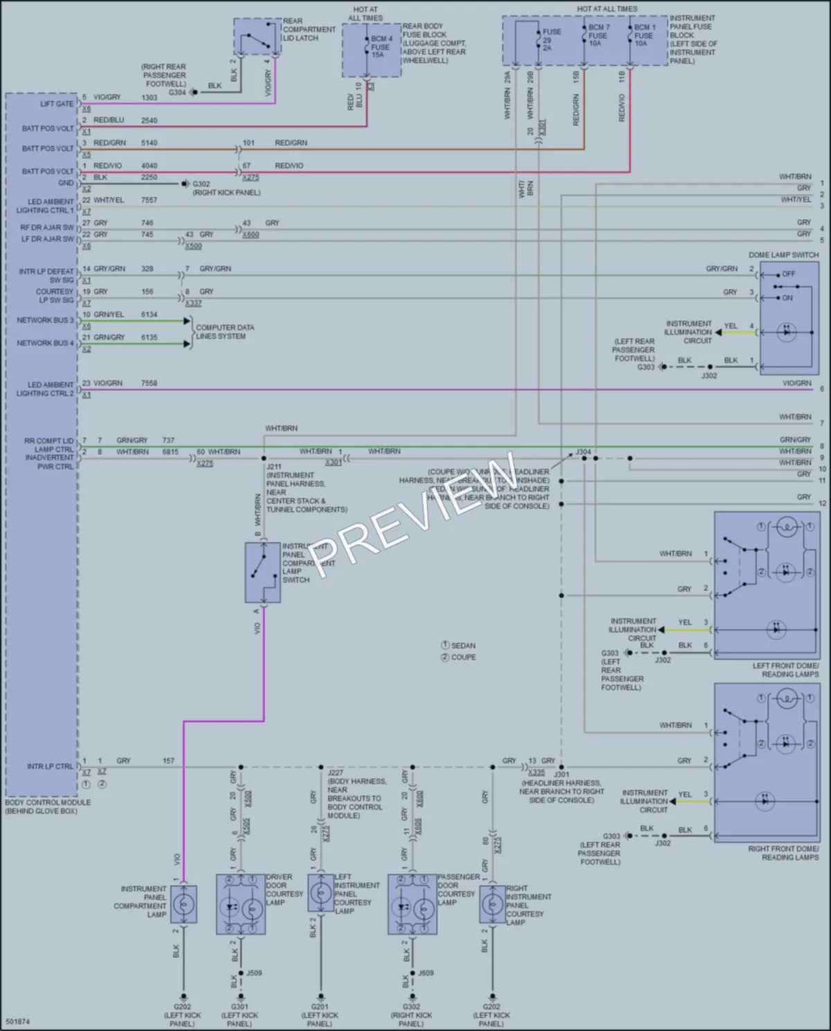 2016 Cadillac ATSV Interior Lights wiring diagram preview