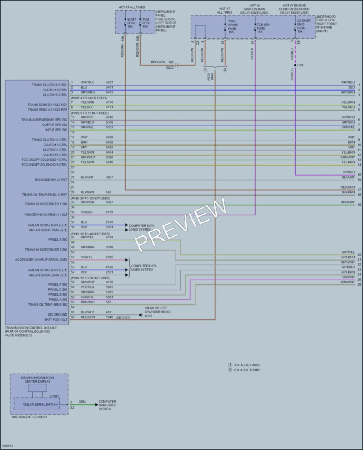 2016 Cadillac ATSV Transmission wiring diagram preview