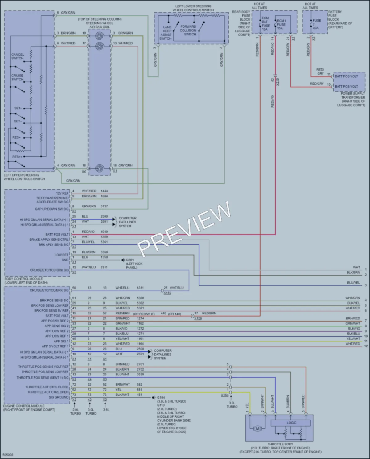2016 Cadillac CT6 Cruise Control wiring diagram preview