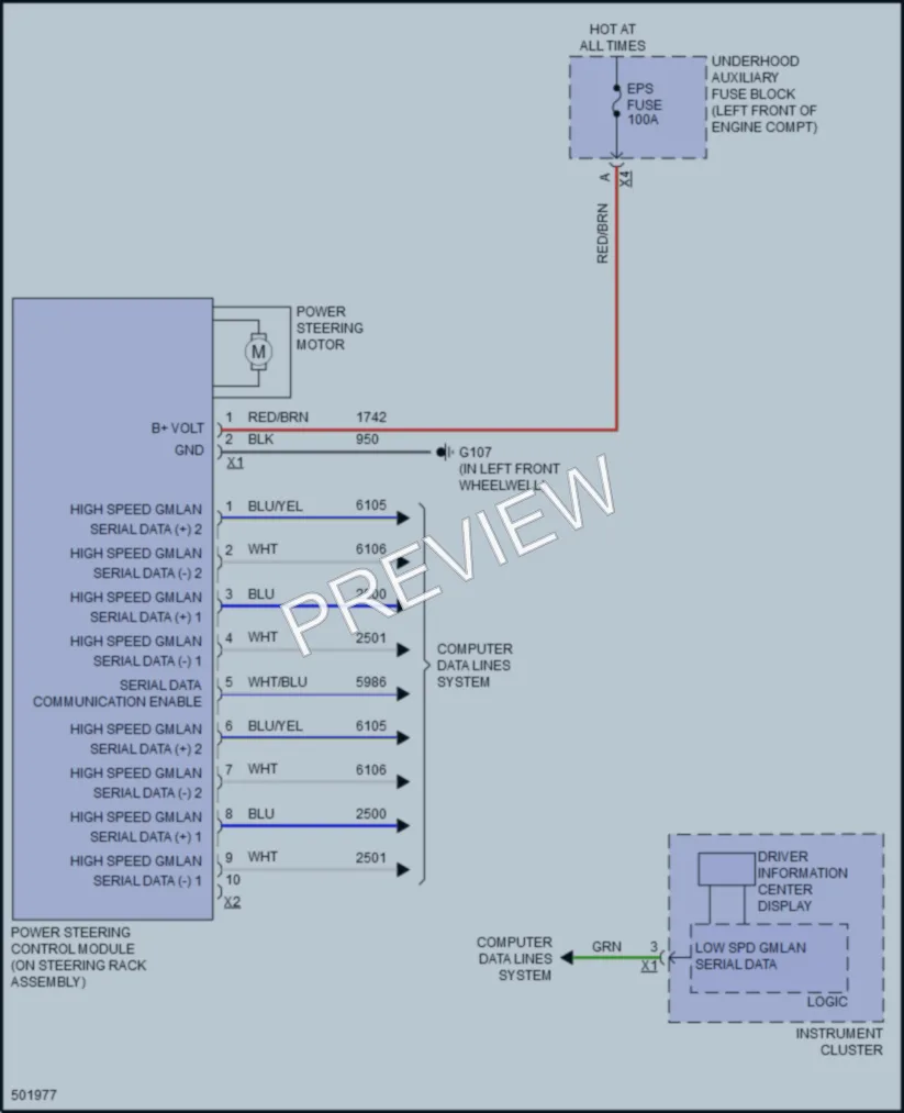 2016 Cadillac CT6 Electronic Power Steering wiring diagram preview