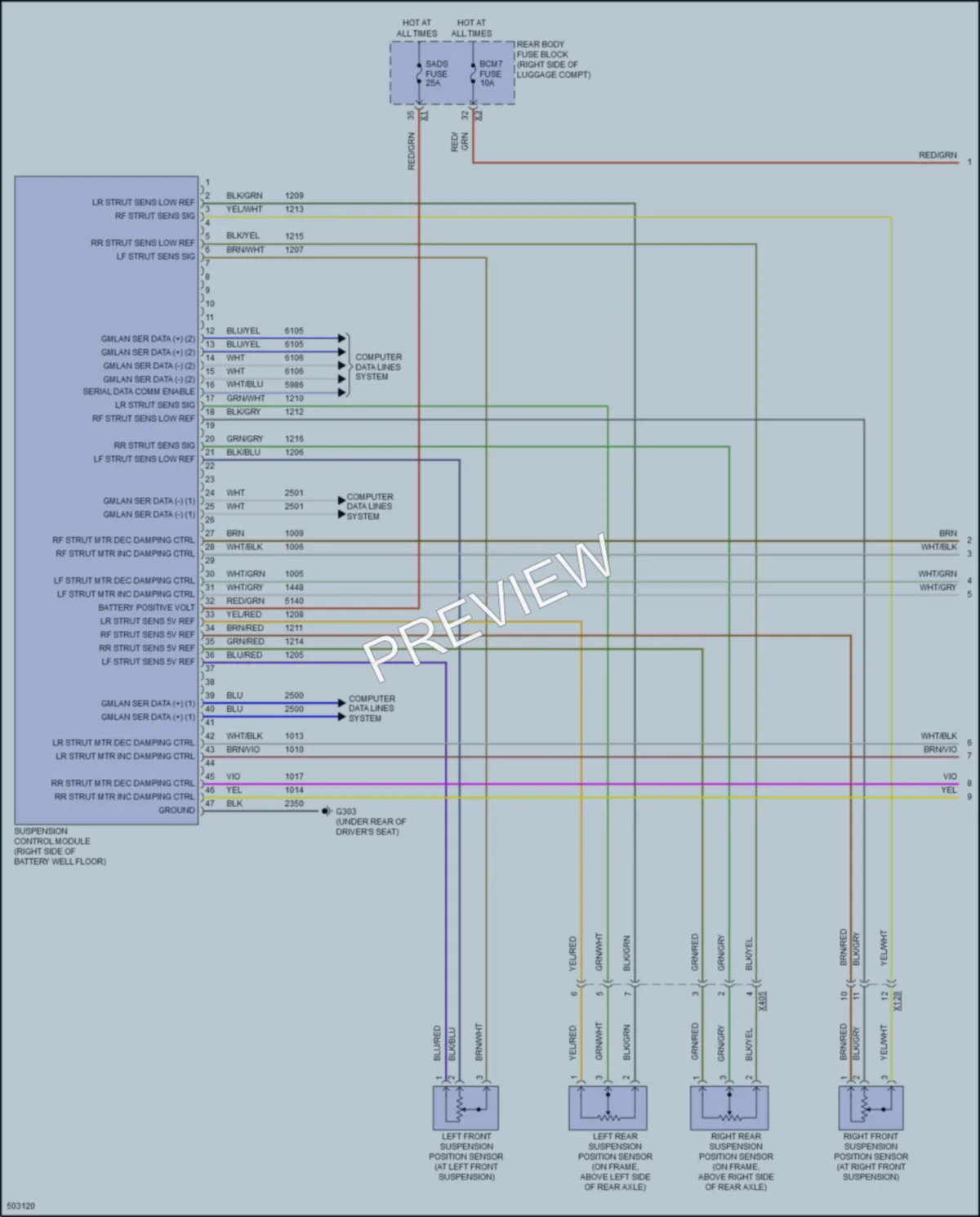 2016 Cadillac CT6 Electronic Suspension wiring diagram preview
