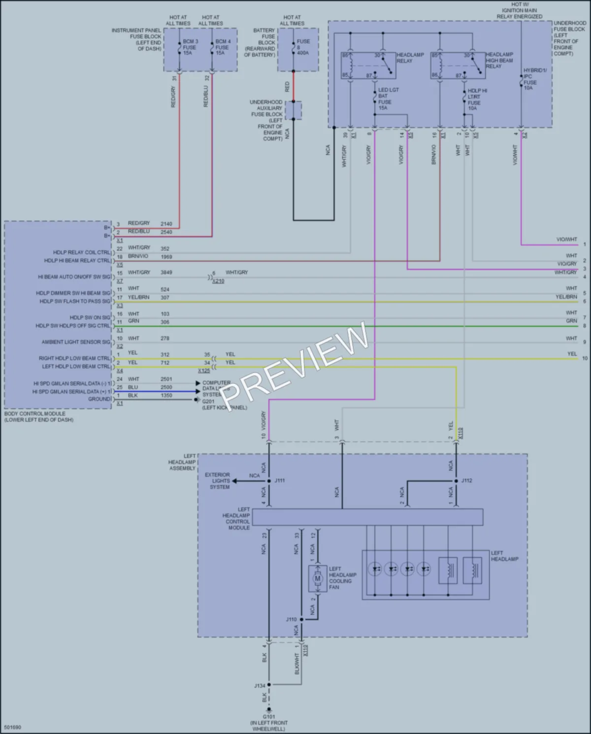 2016 Cadillac CT6 Headlights wiring diagram preview