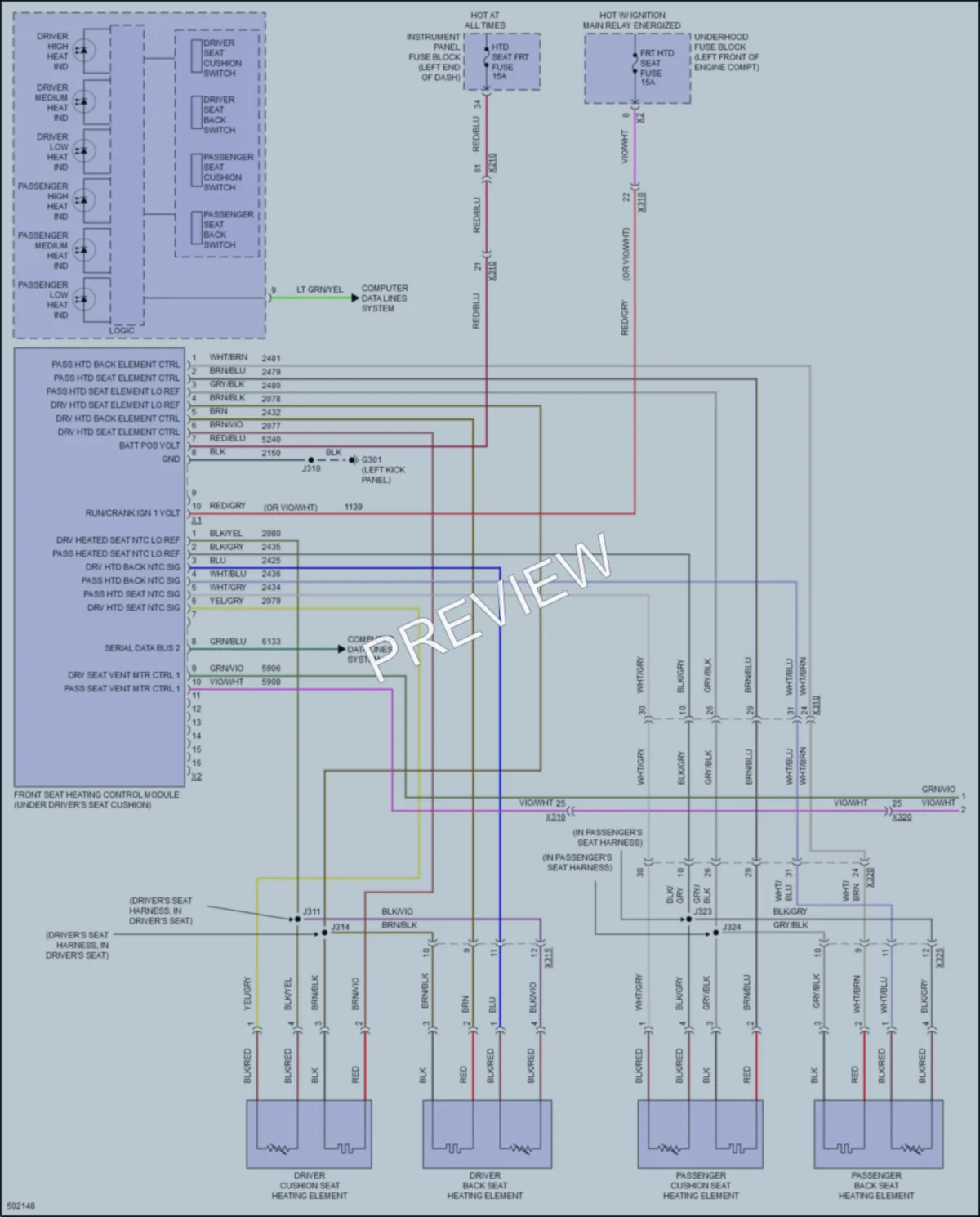 2016 Cadillac CT6 Power Seats wiring diagram preview