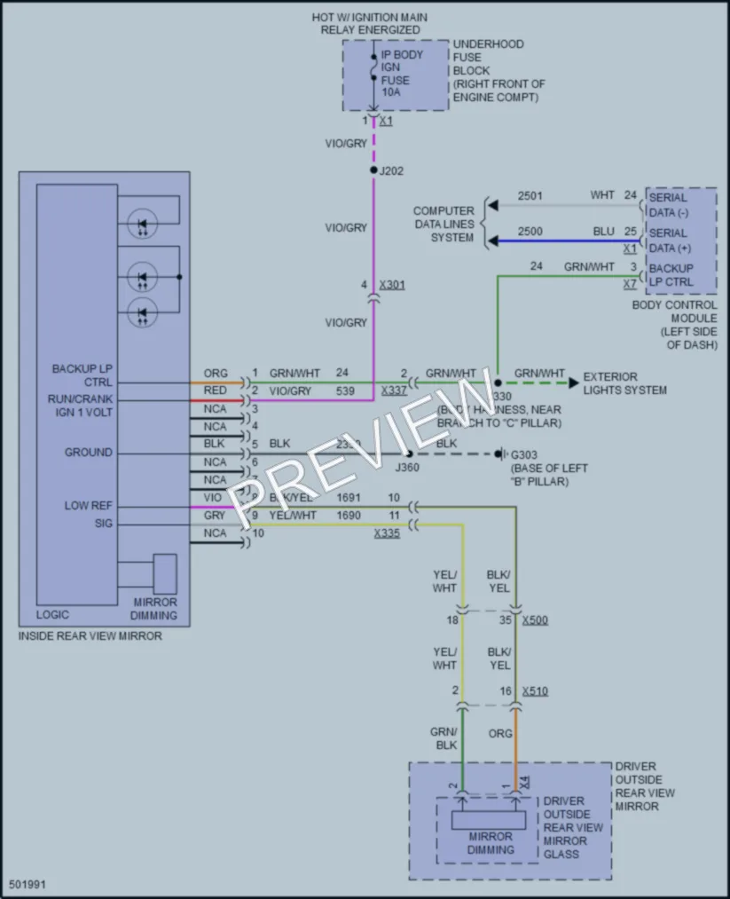 2016 Cadillac CTS Power Mirrors wiring diagram preview
