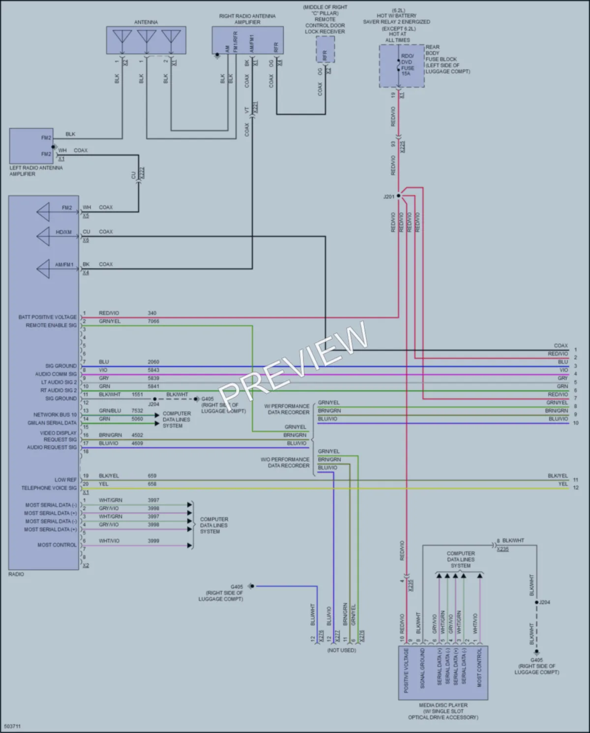 2016 Cadillac CTSV Radio wiring diagram preview