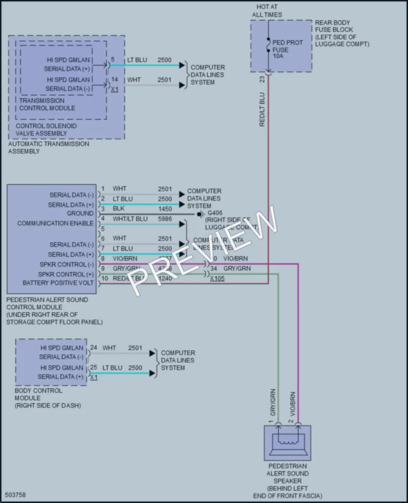 2016 Cadillac ELR Active Bodyworks wiring diagram preview