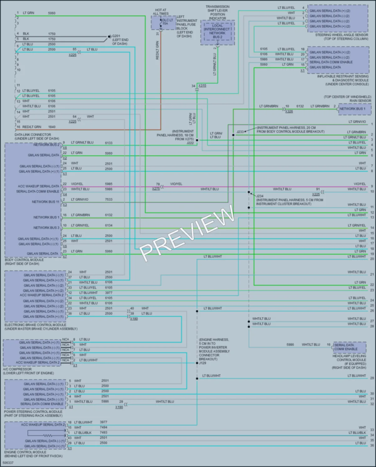 2016 Cadillac ELR Computer Data Lines wiring diagram preview