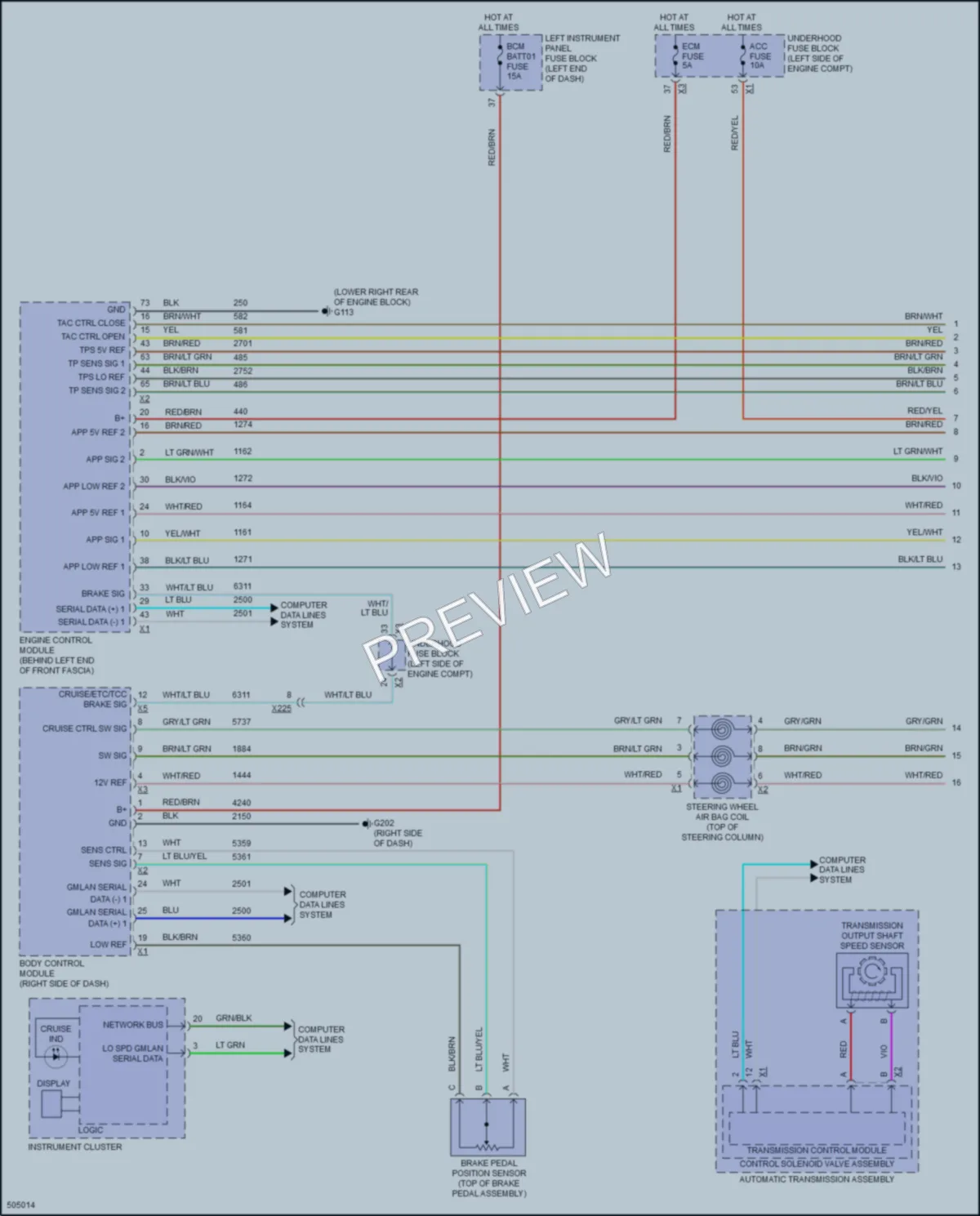 2016 Cadillac ELR Cruise Control wiring diagram preview