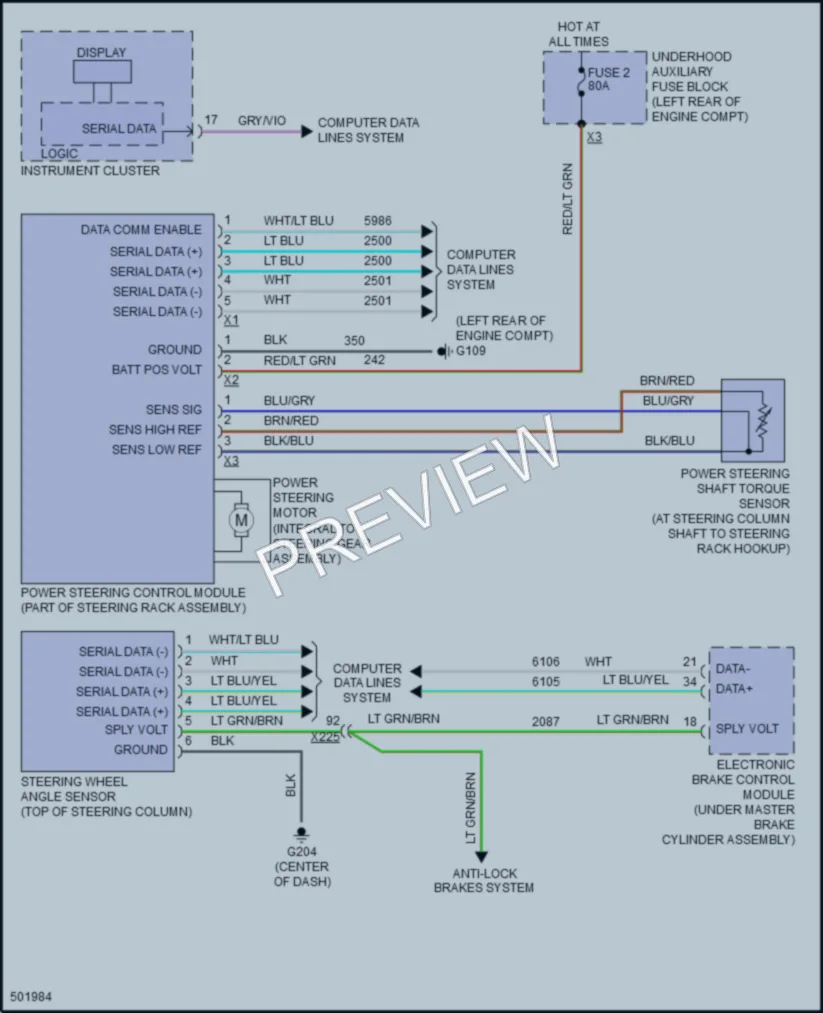 2016 Cadillac ELR Electronic Power Steering wiring diagram preview