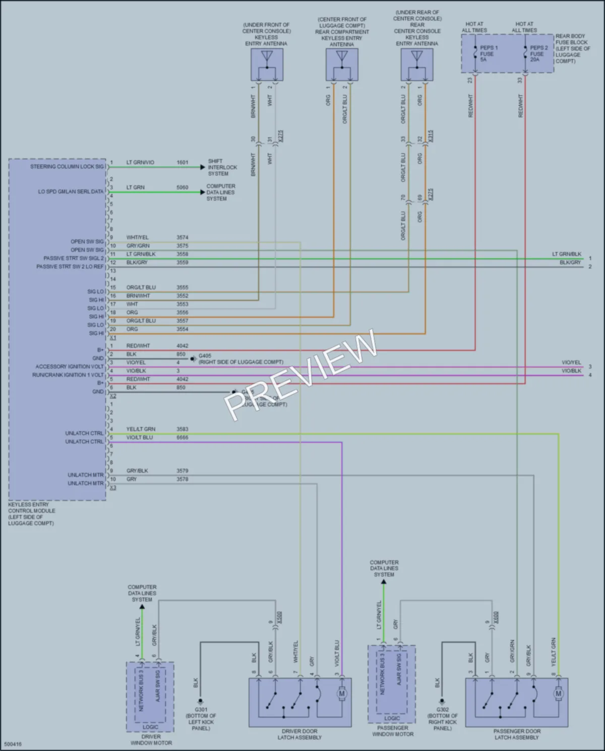 2016 Cadillac ELR Power Door Locks wiring diagram preview