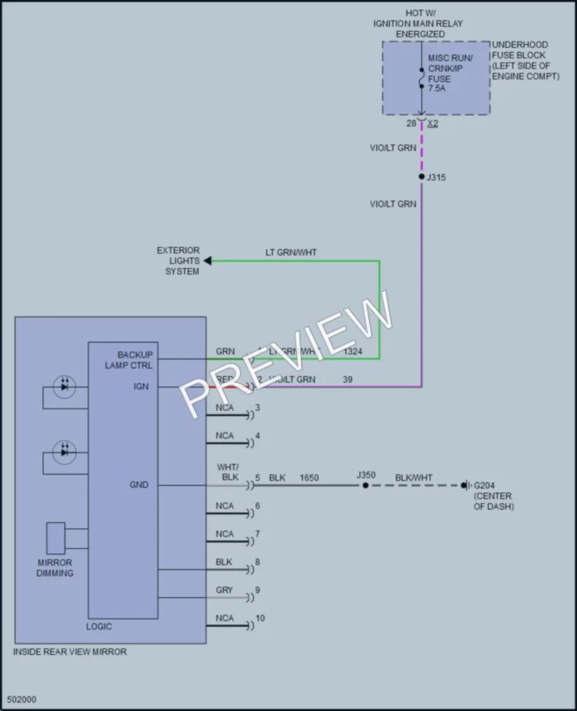 2016 Cadillac ELR Power Mirrors wiring diagram preview