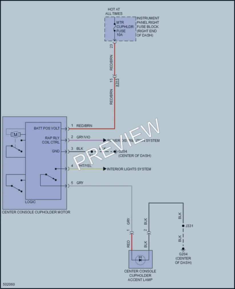2016 Cadillac ELR Power Seats wiring diagram preview