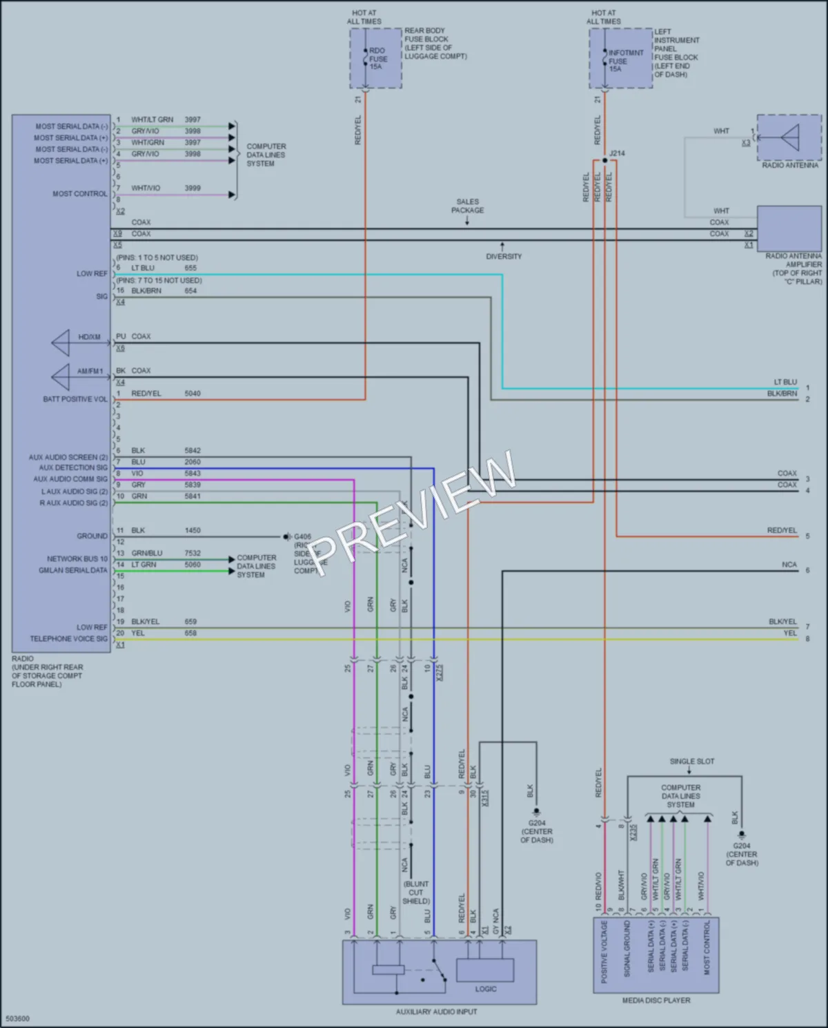 2016 Cadillac ELR Radio wiring diagram preview