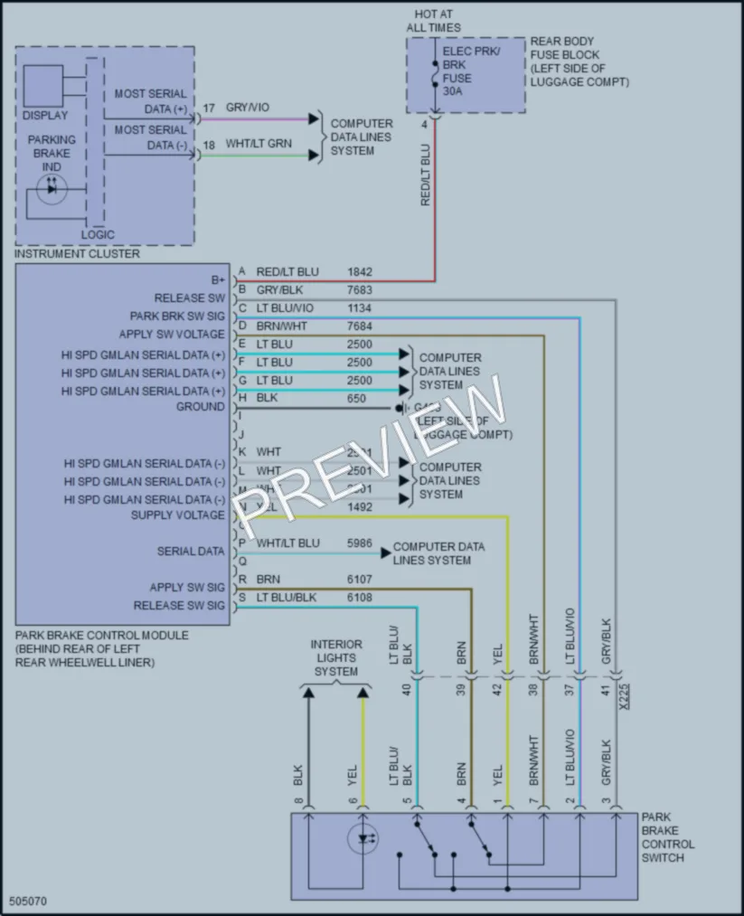 2016 Cadillac ELR Shift Interlock wiring diagram preview